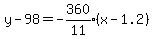 y-98=expr%28-360%2F11%29%28x-1.2%29