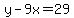 y-9x=29