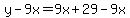 y-9x=9x%2B29-9x