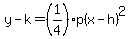 y-k=%281%2F4%29p%28x-h%29%5E2