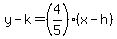 y-k=%284%2F5%29%28x-h%29