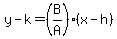 y-k=%28B%2FA%29%28x-h%29