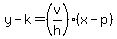 y-k=%28v%2Fh%29%28x-p%29