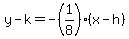 y-k=-%281%2F8%29%28x-h%29