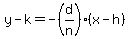 y-k=-%28d%2Fn%29%28x-h%29