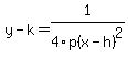 y-k=1%2F4p%28x-h%29%5E2