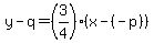 y-q=%283%2F4%29%28x-%28-p%29%29
