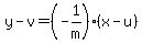 y-v=%28-1%2Fm%29%28x-u%29
