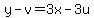 y-v=3x-3u