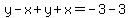 y-x%2By%2Bx=-3-3