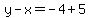 y-x=-4%2B5