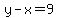 y-x=9