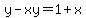 y-xy=1%2Bx