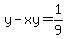 y-xy=1%2F9