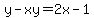 y-xy=2x-1