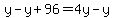 y-y%2B96=4y-y