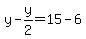 y-y%2F2=15-6