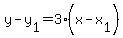 y-y%5B1%5D+=+3%28x-x%5B1%5D%29