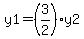 y1=%283%2F2%29y2