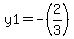y1+=+-%282%2F3%29
