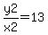 y2%2Fx2+=+13