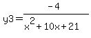 y3=%28-4%29%2F%28x%5E2%2B10x%2B21%29