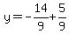 y=-14%2F9%2B5%2F9
