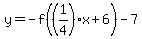 y=-f%28%281%2F4%29x%2B6%29-7