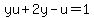 yu%2B2y-u+=+1