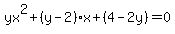 yx%5E2%2B%28y-2%29x%2B%284-2y%29+=+0