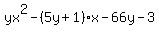 yx%5E2-%285y%2B1%29x-66y-3