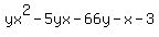 yx%5E2-5yx-66y-x-3