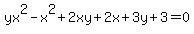 yx%5E2-x%5E2%2B2xy%2B2x%2B3y%2B3=0