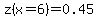 z%28x=6%29+=+0.45