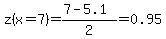 z%28x=7%29+=++%287-5.1%29%2F2=+0.95