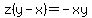z%28y-x%29=-xy