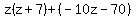 z%28z%2B7%29%2B%28-10z-70%29
