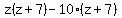 z%28z%2B7%29-10%28z%2B7%29