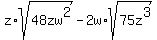 z%2Asqrt%2848zw%5E2%29+-+2w%2Asqrt%2875z%5E3%29