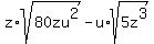 z%2Asqrt%2880zu%5E2%29+-+u%2Asqrt%285z%5E3%29