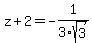 z%2B2+=+-1%2F3sqrt%283%29