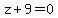 z%2B9+=+0