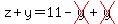 z%2By=11-cross%28y%29%2Bcross%28y%29