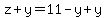 z%2By=11-y%2By
