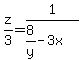 z%2F3=1%2F%288%2Fy-3x%29