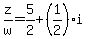 z%2Fw=5%2F2%2B%281%2F2%29i