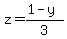 z=%281-y%29%2F3