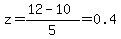 z=%2812-10%29%2F5=0.4