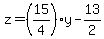 z=%2815%2F4%29y-13%2F2