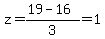 z=%2819-16%29%2F3=1